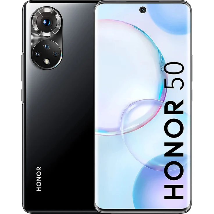 Honor 50 5G Smartphone 16,69cm (6,57 Zoll) AMOLED-Display, 128GB interner Speicher, 6GB RAM, Dual-SIM, Android, Midnight Black – Bild 1
