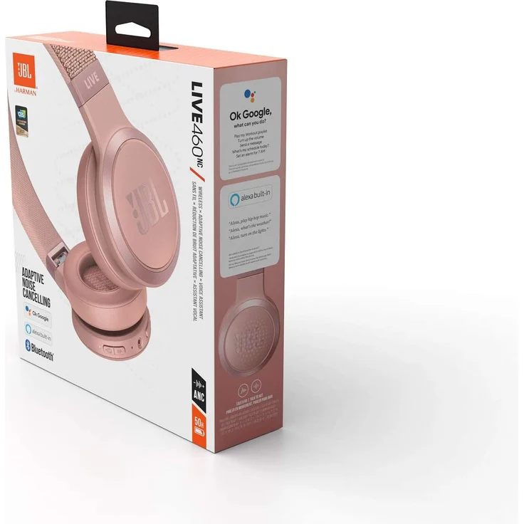 JBL Live 460NC On-Ear-Kopfhörer mit Aktiver Geräuschunterdrückung und Mikrofon, Rose, rosa – Bild 8