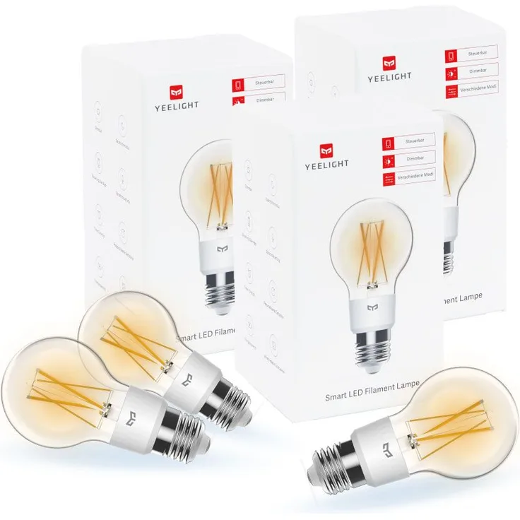 Yeelight 3er Set Leuchtmittel E27: Smart LED Filament Lampe, EU-Version