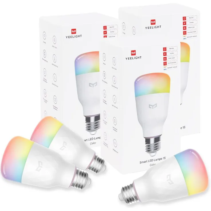 Yeelight 3er Set Leuchtmittel E27: Smart LED Lampe 1S (Color), EU-Version