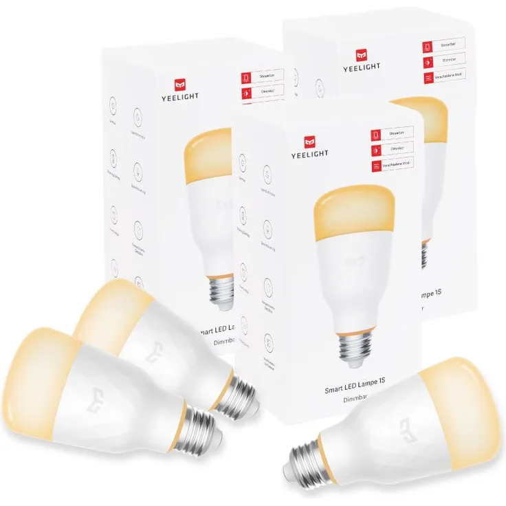 Yeelight 3er Set Leuchtmittel E27: Smart LED Lampe 1S (Dimmbar), EU-Version