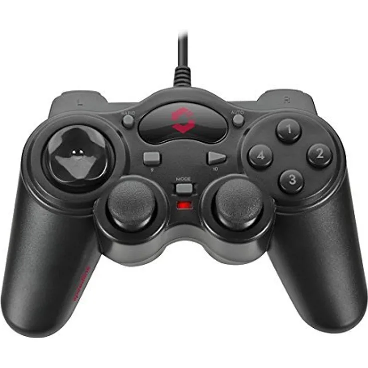 Speedlink THUNDERSTRIKE Gamepad - USB Gaming Controller, Schnellfeuerfunktion, DirectInput Kompatibilität, Treiberlose Installation für Gaming-PC-Notebook-Laptop, Kabellänge 1,7 m - schwarz