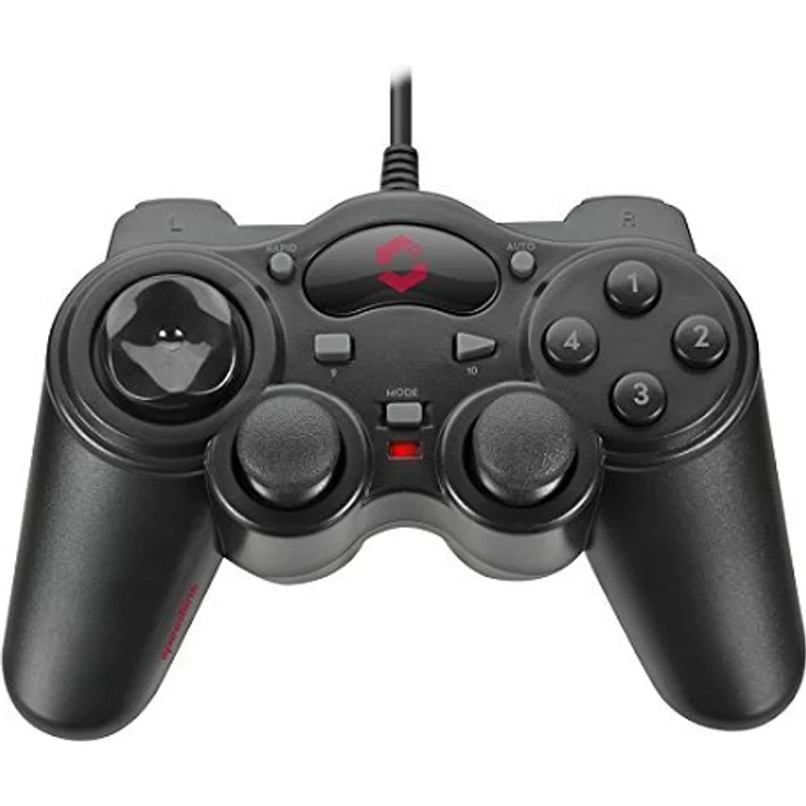 Speedlink THUNDERSTRIKE Gamepad - USB Gaming Controller, Schnellfeuerfunktion, DirectInput Kompatibilität, Treiberlose Installation für Gaming-PC-Notebook-Laptop, Kabellänge 1,7 m - schwarz