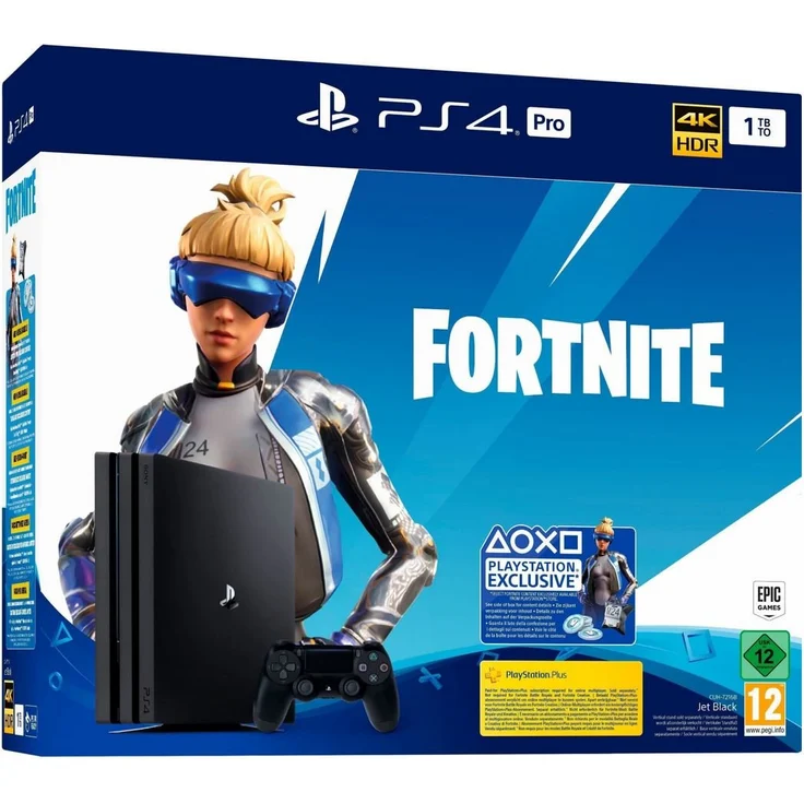 Sony PlayStation 4 Pro Jet Black 1TB Bundle Fortnite Neo Versa – Bild 1