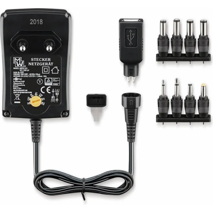 Universal Netzteil 1500mA 3V - 4,5V - 5V - 6V - 7,5V - 9V - 12V inkl. 8 Adapterstecker plus USB – Bild 5