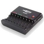 ANSMANN Akku-Ladegerät zum Laden & Entladen von 8x AA-AAA NiMH Akkus - 8-fach Batterieladegerät mit Einzelschachtüberwachung, automatische Abschaltung, Erhaltungsladung & USB Lader - Powerline 8
