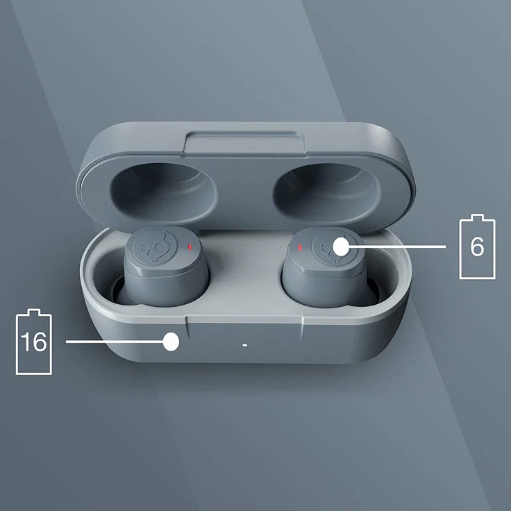 Skullcandy Jib True Wireless In-Ear-Kopfhörer, Spritzwassergeschützt, Chill Grey, Grau – Bild 3