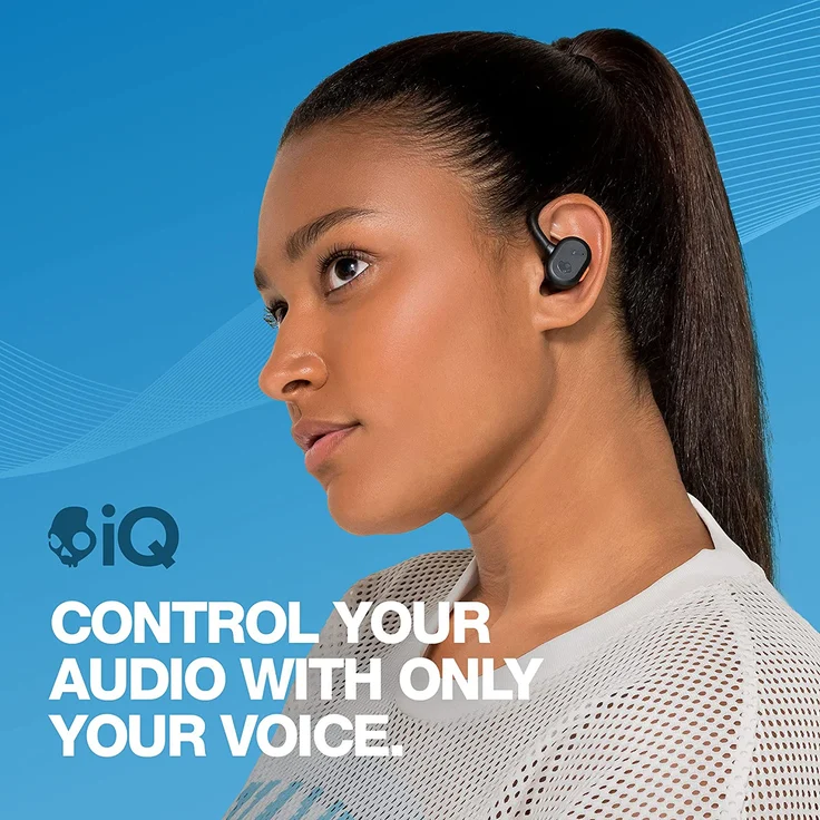 Skullcandy Push Active True Wireless In-Ear-Kopfhörer, Light Grey/Blue, grau – Bild 3