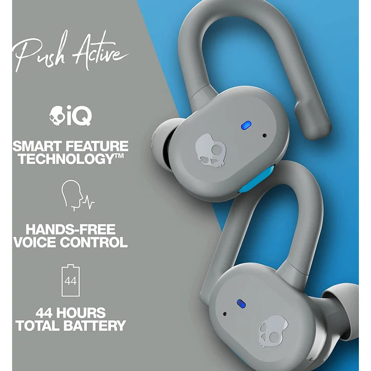 Skullcandy Push Active True Wireless In-Ear-Kopfhörer, Light Grey/Blue, grau – Bild 2
