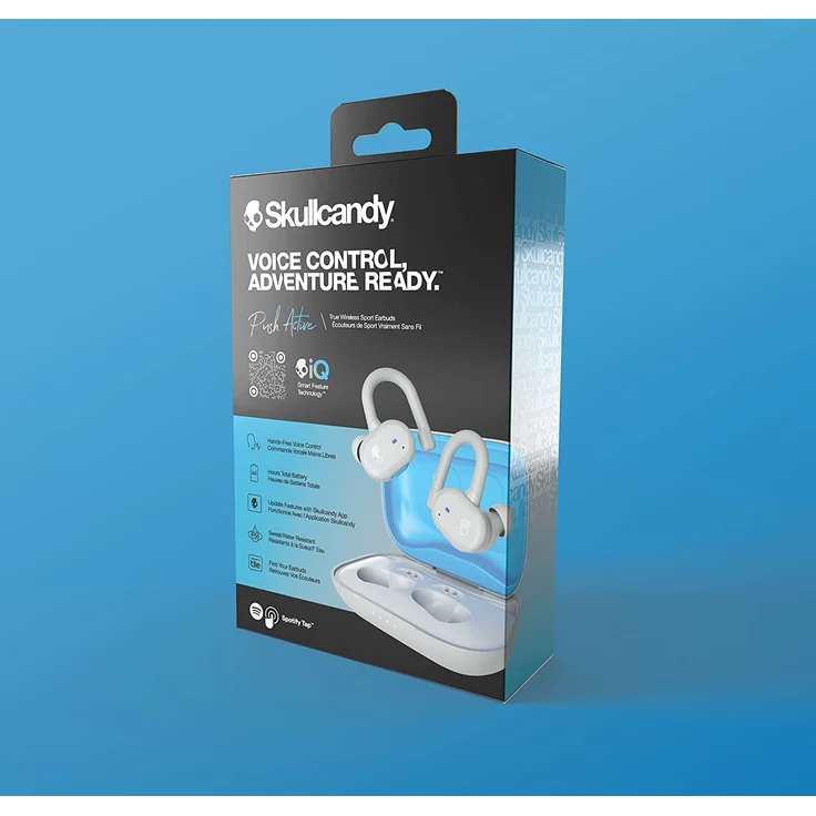 Skullcandy Push Active True Wireless In-Ear-Kopfhörer, Light Grey/Blue, grau – Bild 7