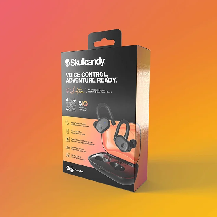 Skullcandy Push Active True Wireless In-Ear-Kopfhörer, True Black/Orange, schwarz, orange – Bild 7