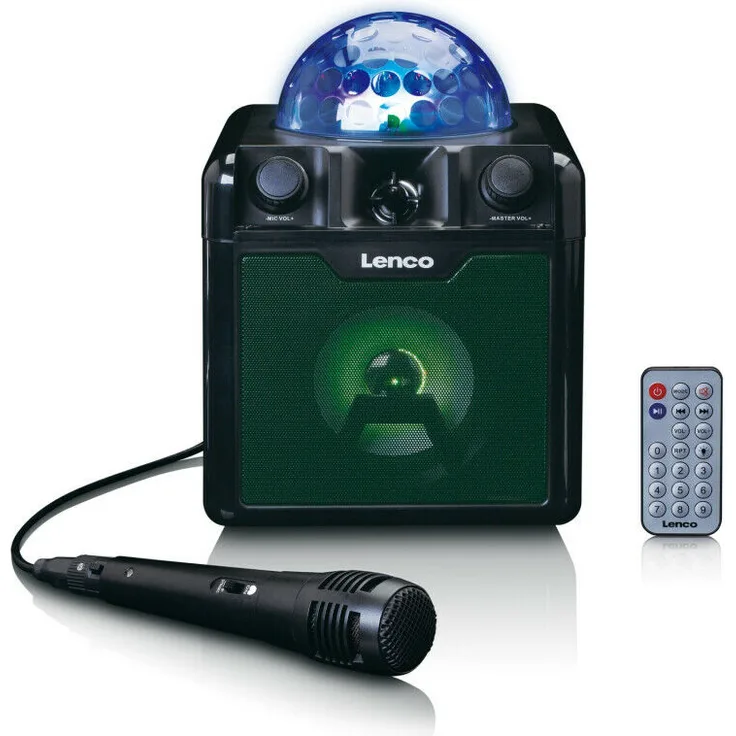 Lenco BTC-055BK Bluetooth-Lautsprecher, Karaokefunktion, schwarz