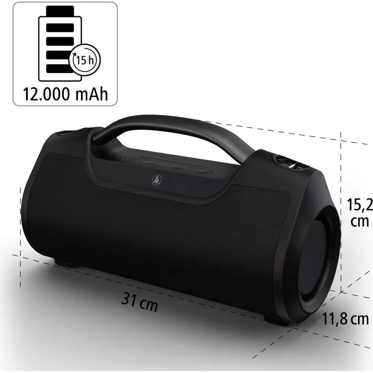 Hama Soundbarrel (188217) Bluetooth-Lautsprecher, schwarz – Bild 3