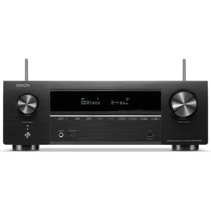 Denon AVR-X1700H Heimkino-Receiver, 7.2 Kanal, HDMI, AirPlay, WLAN, Bluetooth, HEOS, Spotify, schwarz – Bild 1