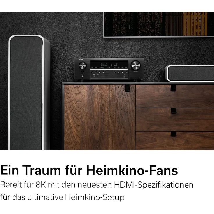 Denon AVR-S760H Heimkino-Receiver, 7.2 Kanal, HDMI-ARC, 4K, DLNA, AirPlay, Bluetooth, WLAN, HEOS, schwarz – Bild 4
