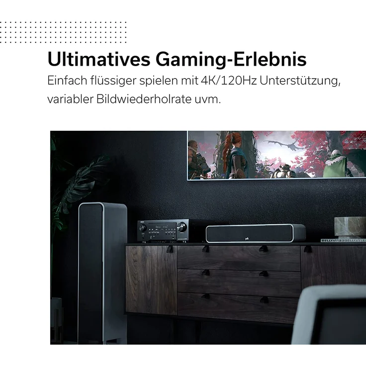 Denon AVR-S760H Heimkino-Receiver, 7.2 Kanal, HDMI-ARC, 4K, DLNA, AirPlay, Bluetooth, WLAN, HEOS, schwarz – Bild 5