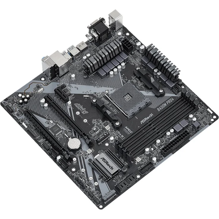 ASRock B450M Pro4 R2.0 - micro ATX - Sockel AM4 - AMD B450 Chipsatz - USB-C Gen2, USB 3.2 Gen 1, USB 3.2 Gen 2 (90-MXBEG0-A0UAYZ) – Bild 4