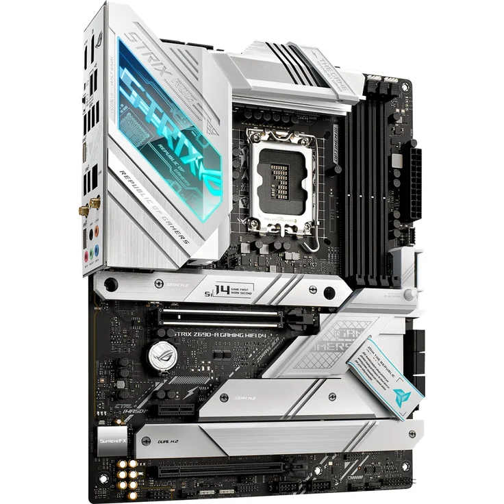 ASUS ROG STRIX Z690-A GAMING WIFI D4 - ATX - LGA1700-Sockel - Z690 Chipsatz - USB-C Gen2, USB 3.2 Gen 1, USB 3.2 Gen 2, USB-C Gen 2x2 - 2.5 Gigabit LAN, Wi-Fi, Bluetooth - HD Audio (8-Kanal) (90MB18K0-M0EAY0) – Bild 3