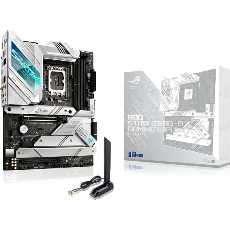 ASUS ROG STRIX Z690-A GAMING WIFI D4 - ATX - LGA1700-Sockel - Z690 Chipsatz - USB-C Gen2, USB 3.2 Gen 1, USB 3.2 Gen 2, USB-C Gen 2x2 - 2.5 Gigabit LAN, Wi-Fi, Bluetooth - HD Audio (8-Kanal) (90MB18K0-M0EAY0)