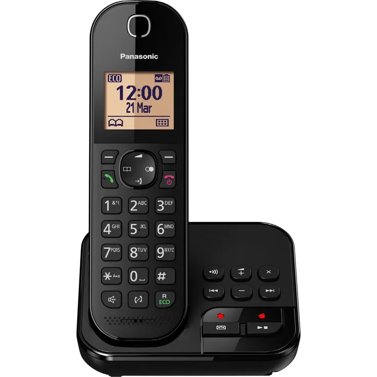 Panasonic KX-TGC420GB, schnurloses Telefon mit Anrufbeantworter, schwarz