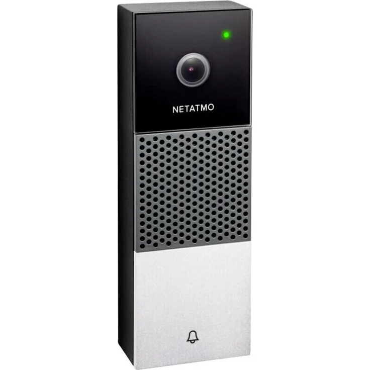 Netatmo Smarte Video Türklingel mit Kamera, WLAN, 2-Wege-Audio, Personenerkennung, ohne Abonnement, 1080p-HD-Video, Nachtsicht, einfache verdrahtete Installation, schwarz, silber (NDB-DE) – Bild 2