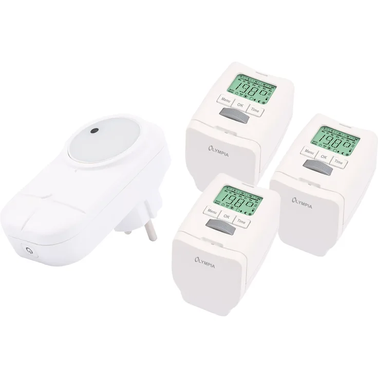 Olympia ProHome easy Heizset, Smart Home Starter System mit 3 Funk Heizkörperthermostaten Plus Gateway, WLAN, intelligente Heizungssteuerung per App
