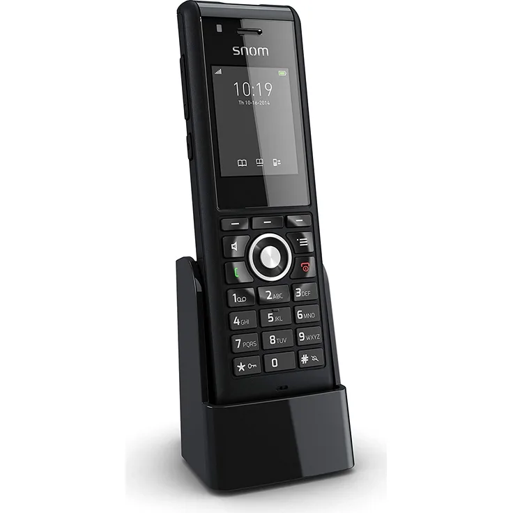 Snom M85 Industrial DECT-Mobilteil, 2 Zoll, 176 x 220 px TFT, Alarmschlüssel, 3,5-mm-Headset-Buchse, Vibrationsalarm, beleuchtete Tasten, IP65, Bluetooth, schwarz (00004189)