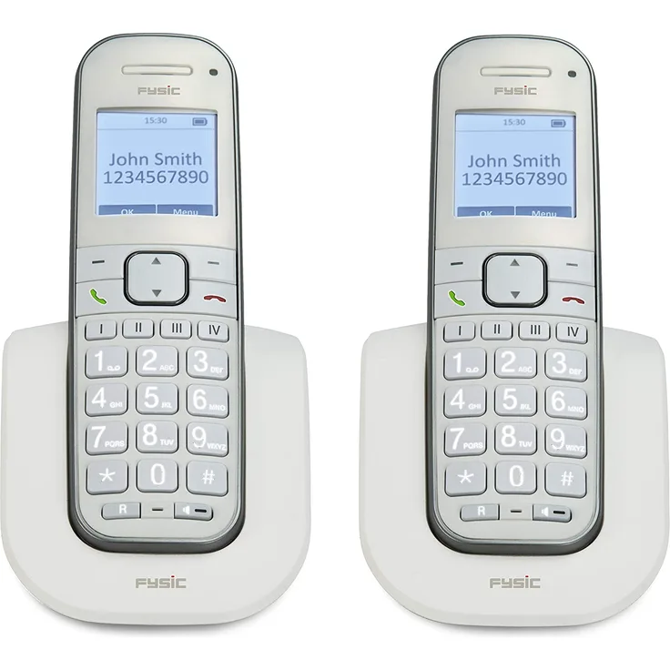Fysic DECT-Telefon für Senioren FX-9000 Duo Twin Weiß