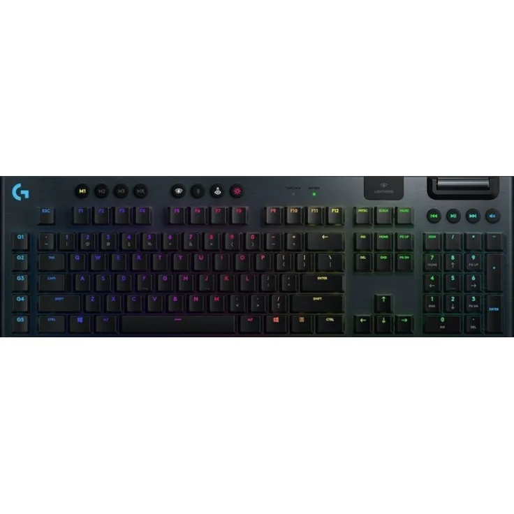 Logitech G G915 LIGHTSPEED- GL Tactile Tastatur RF Wireless + Bluetooth Schwarz (920-008905) (Englisch QWERTY)