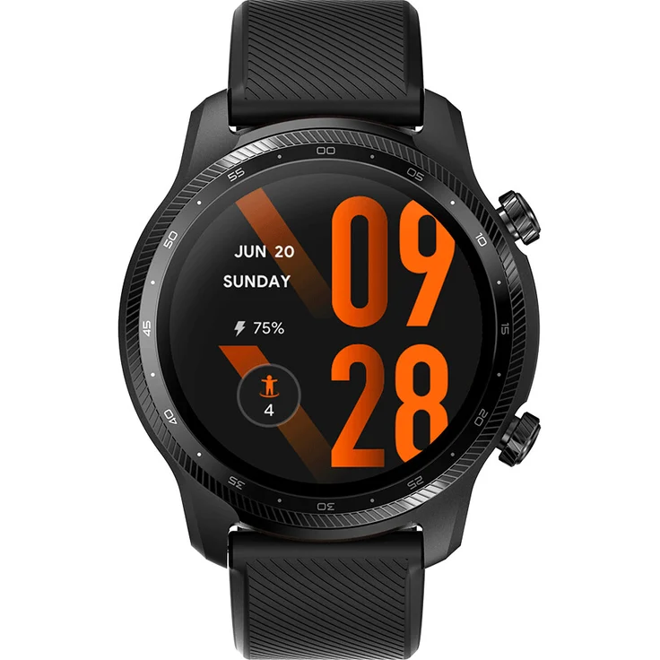 Ticwatch Pro 3 Ultra GPS Smartwatch GPS, Unisex, Einheitsgröße, Edelstahl, Glasfasergehäuse, Kautschukarmband, Black – Bild 2