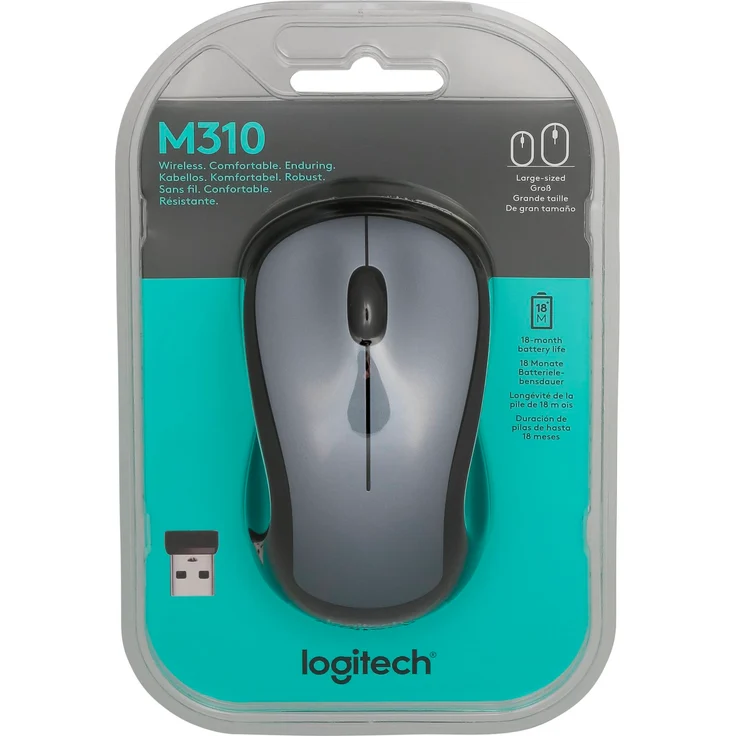 Logitech M310 Maus Beidhändig RF Wireless Laser 1000 DPI (AMW584GL) – Bild 1
