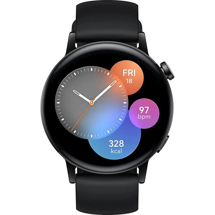 Huawei Watch GT 3 Active Edition Smartwatch Unisex, Einheitsgröße, Fluorelastomerarmband, Schwarz – Bild 2