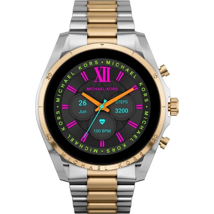 Fossil Gen 6 Smartwatch Unisex, 44 mm, Edelstahlgehäuse, Edelstahlarmband, Silber/Gold – Bild 1