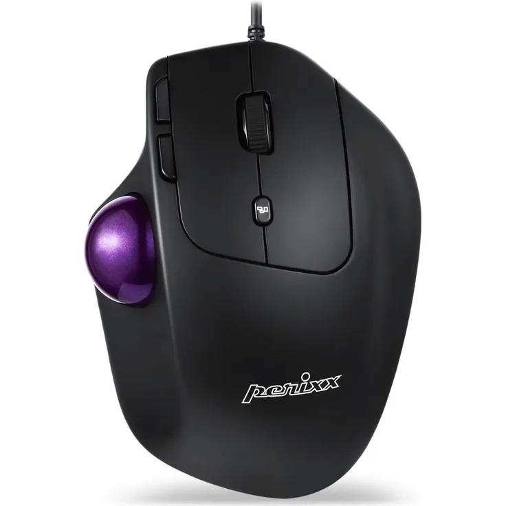 Perixx PERIMICE-520, kabelgebundene ergonomische Trackball Maus, anpassbarer Winkel, 2 DPI Level, schwarz (PERIMICE-520) - Preisvergleich