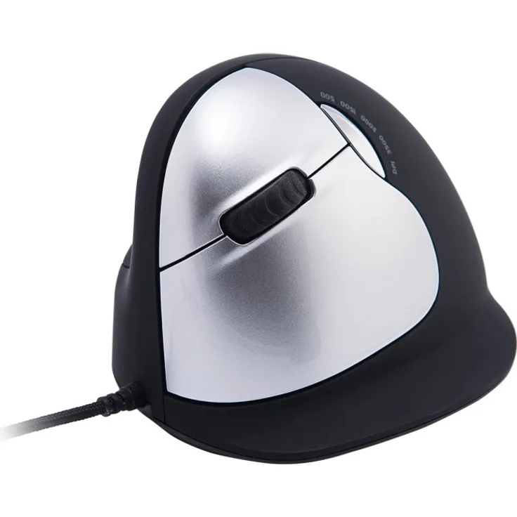 R-Go Tools R-Go HE Mouse, Ergonomische Maus, Groß (Handlänge über 185mm), linkshändig, kabelgebunden (RGOHELELAWL)