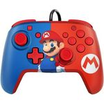PDP Faceoff Deluxe + Audio Mario Switch Controller, Rot/Blau (Switch) (500-134-EU-C1MR-1)