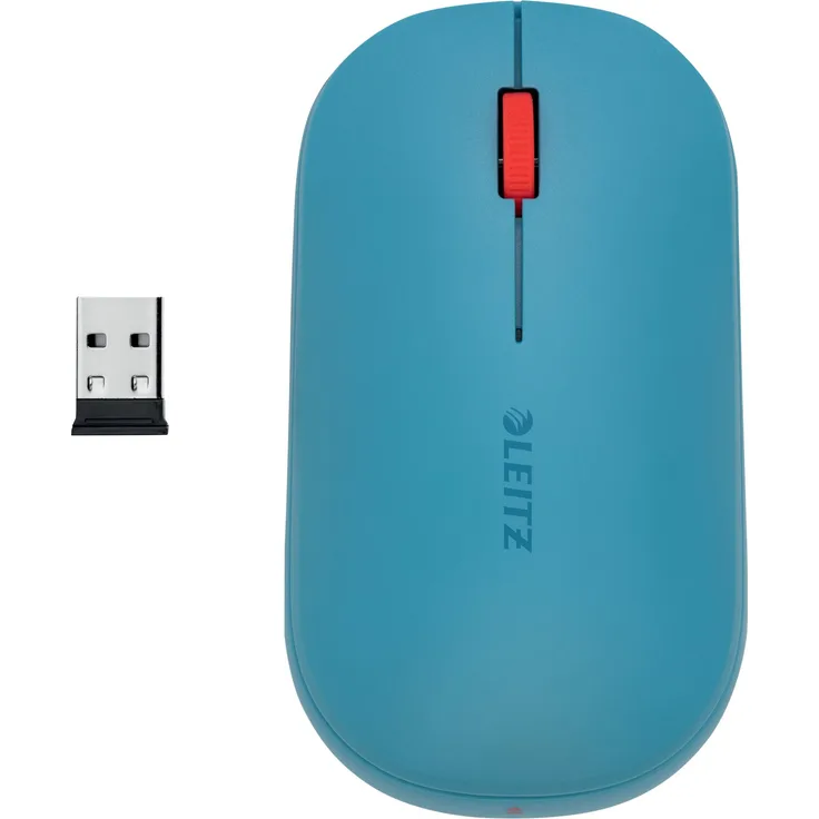 Leitz Cosy SureTrack - Maus - rechts- und linkshändig - 3 Tasten - kabellos - 2.4 GHz, Bluetooth 3.0, Bluetooth 5.0 LE - kabelloser Empfänger (USB) (65310061)