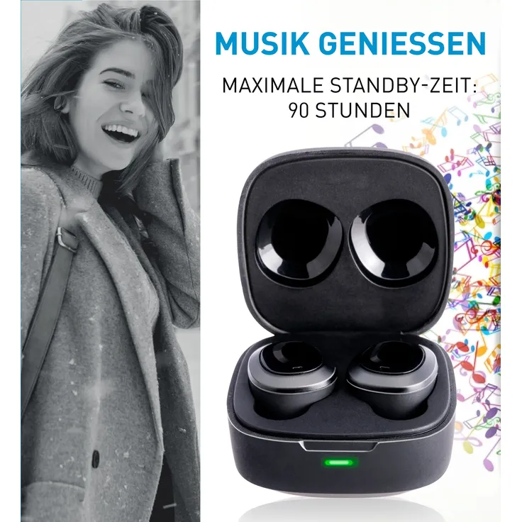 Grundig TWS In-Ear-Kopfhörer, Bluetooth, Integriertes Mikrofon, schwarz – Bild 3