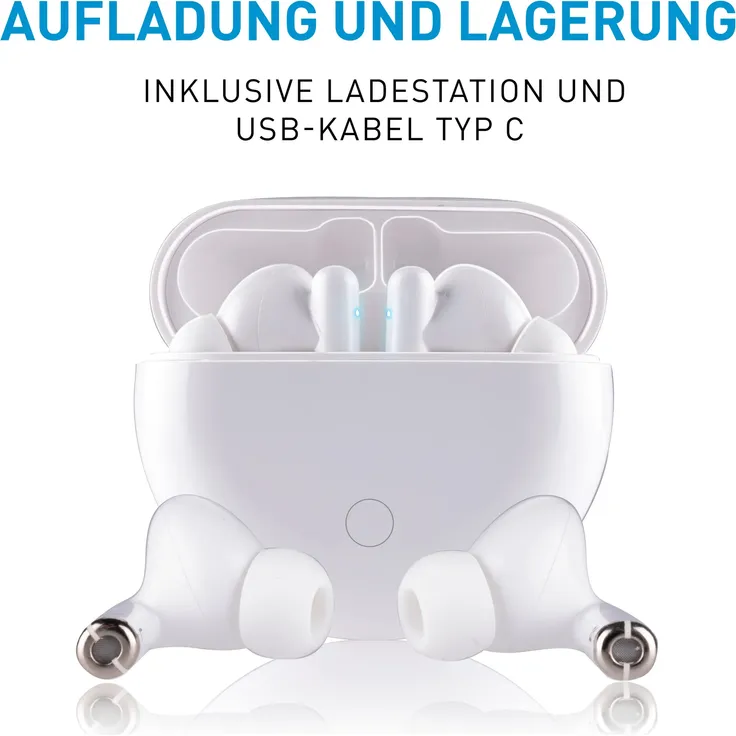 Grundig TWS In-Ear-Kopfhörer, Bluetooth, Integriertes Mikrofon, weiß – Bild 3