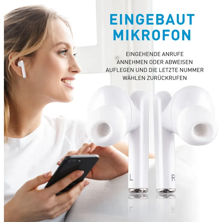 Grundig TWS In-Ear-Kopfhörer, Bluetooth, Integriertes Mikrofon, weiß – Bild 5