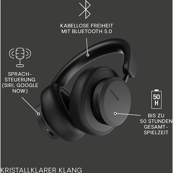 Urbanista Miami ANC Midnight Black, Over-Ear-Kopfhörer, Noise Cancelling, schwarz – Bild 3