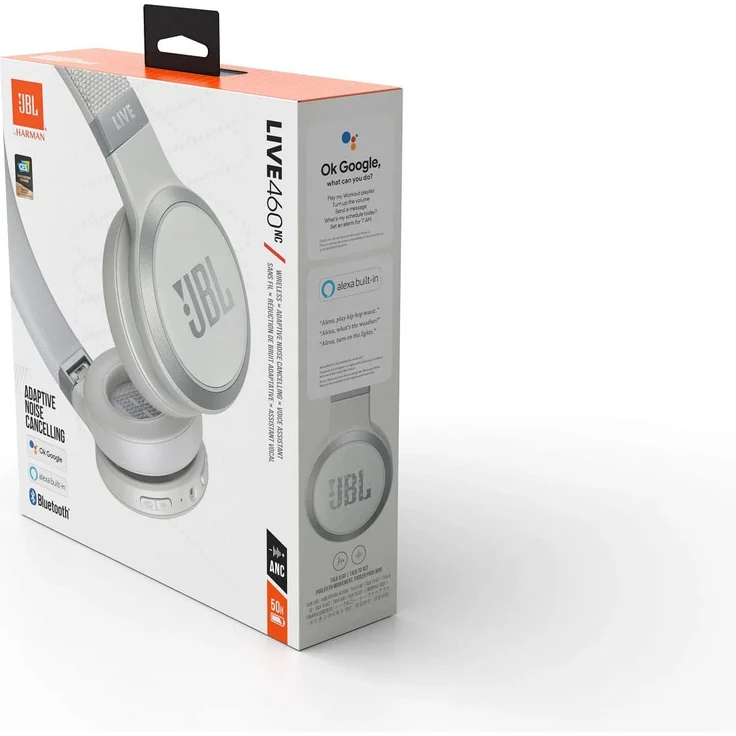 JBL Live 460NC On-Ear-Kopfhörer mit Aktiver Geräuschunterdrückung und Mikrofon, weiß – Bild 8