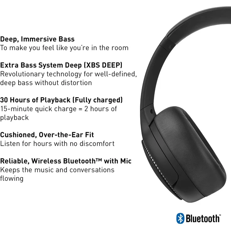 Panasonic RB-M500BE Over-Ear-Kopfhörer, schwarz – Bild 2