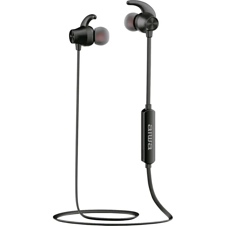 Aiwa ESTBT-400BK In-Ear-Kopfhörer Nackenband s-Music, Schwarz (ESTBT-400BK)