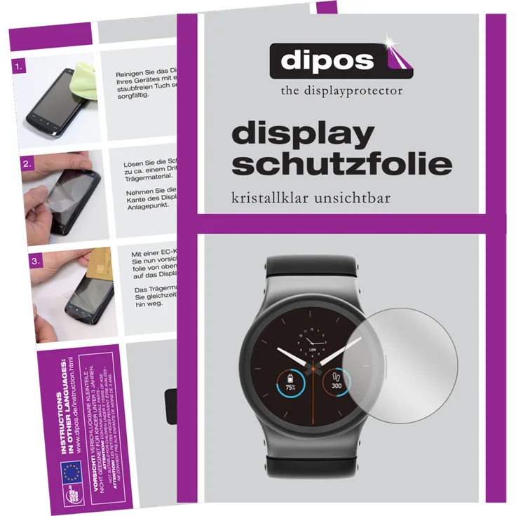 dipos 6x Schutzfolie klar kompatibel mit Uhr 31 mm Durchmesser Folie Displayschutzfolie