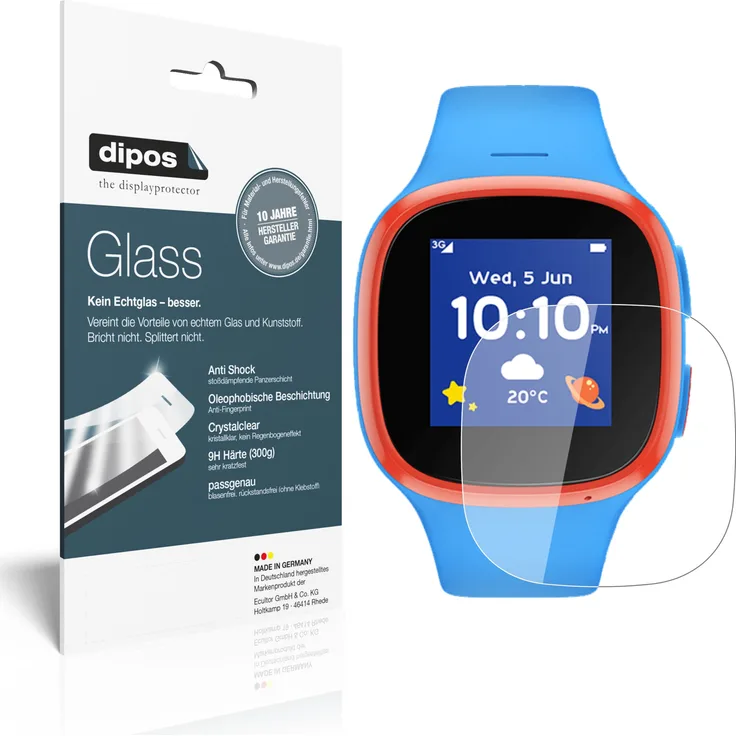 dipos 2x Panzerfolie klar kompatibel mit Vodafone V-Kids Watch Schutzfolie 9H Displayschutz-Folie
