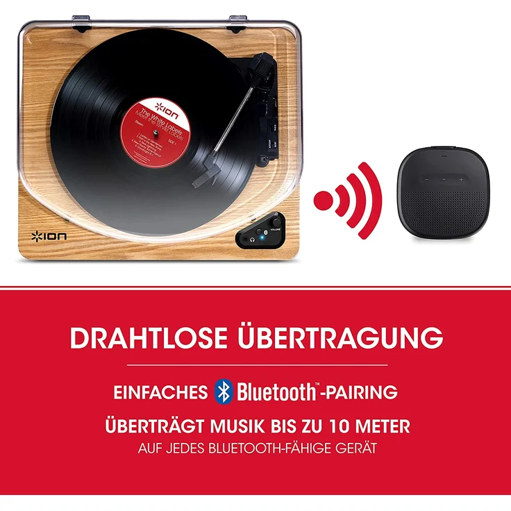 ION Audio USB-Plattenspieler AIR LP WD Riemenantrieb Holz (AIRLPWD) braun – Bild 4