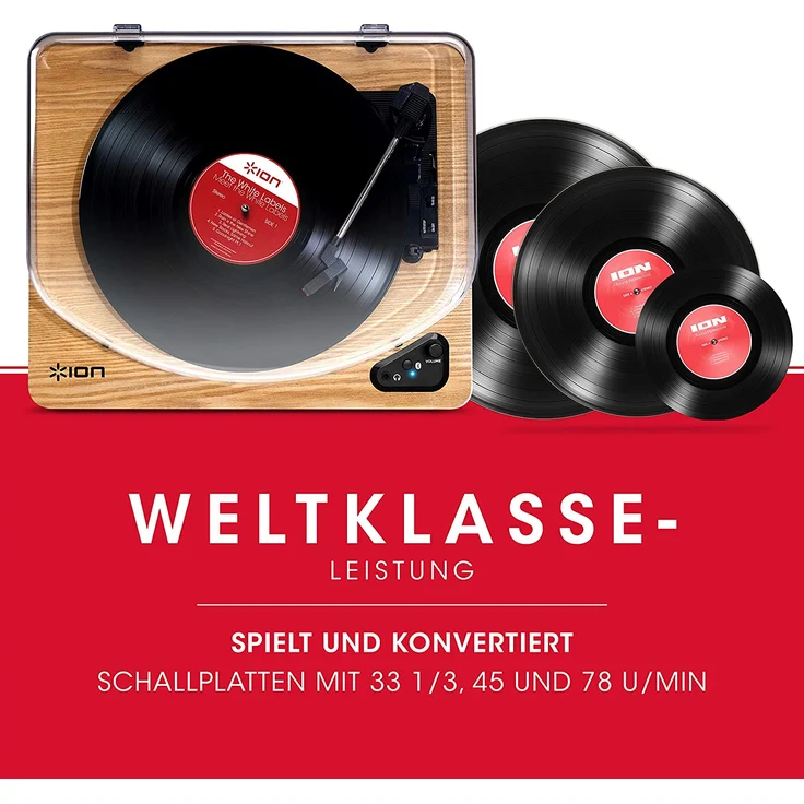 ION Audio USB-Plattenspieler AIR LP WD Riemenantrieb Holz (AIRLPWD) braun – Bild 5