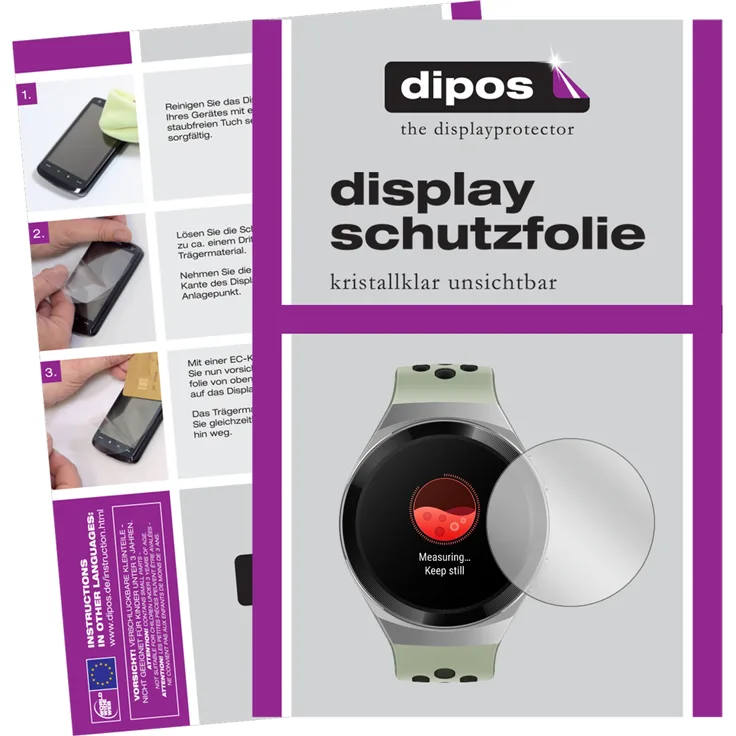 dipos 2x Schutzfolie klar kompatibel mit Huawei Watch GT 2e Folie Displayschutzfolie