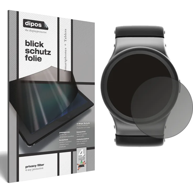 dipos Sichtschutz-Folie matt kompatibel mit 46 mm Durchmesser Uhr Blickschutzfolie Display-Schutzfolie Privacy-Filter